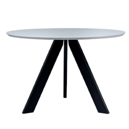 Τραπέζι Τραπεζαρίας All Day 02-0446 Φ120x74cm White-Black Ξύλο,Μελαμίνη