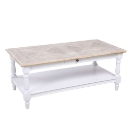 Τραπέζι Σαλονιού History 04-0689 125x64x50cm Natural-White