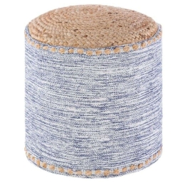 Πουφ Knit 16-0564 Φ40x40cm Natural-Blue