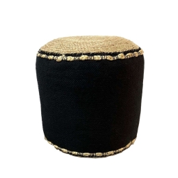Πουφ Knit 16-0585 Φ40x40cm Black