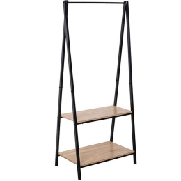 Κρεμάστρα Δαπέδου Με Ράφια Crochet 18-0011 64x40x150cm Sonoma-Black Μελαμίνη,Μέταλλο