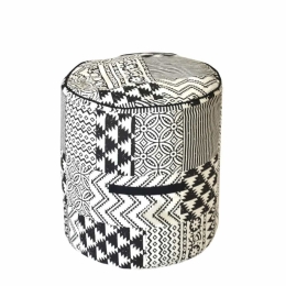 Πουφ Island 16-0509 Φ40x45 Black White