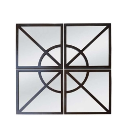 Καθρέπτης Venedic 11-0211 80x80cm Black Ξύλο