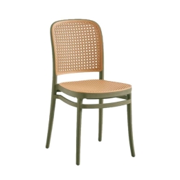 Καρέκλα Bistrot 22-0086 41,5x53,5x83,5cm Olive-Natural Πολυπροπυλένιο