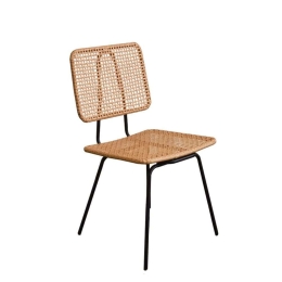Καρέκλα Catridge 22-0085 47x56x87cm Natural Πολυαιθυλένιο,Μέταλλ