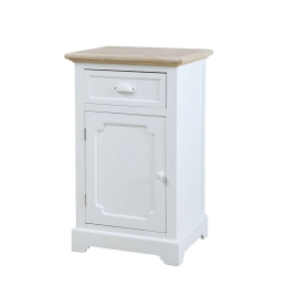 Κομοδίνο Kimolos 09-1549 Με 1 Πόρτα & 1 Συρτάρι 43x35x71cm White-Natural Mdf