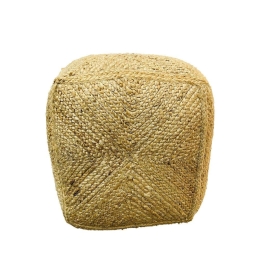 Πουφ Jutta 16-0583 40x40x40cm Natural Jute