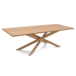 Τραπέζι Stixis 02-0456 200x95x76cm Natural Μέταλλο,Ξύλο