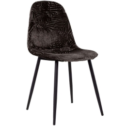 Καρέκλα Leaf 03-0768 43x56xH86,5cm Brown-Black Μέταλλο,Polyester
