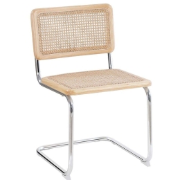 Καρέκλα Broyer 03-1029 55x48x80cm Natural Rattan,Μέταλλο,Ξύλο