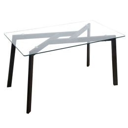Τραπέζι Spider 02-0484 150x80x76cm Black Μέταλλο,Γυαλί
