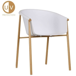 Πολυθρόνα Carina 27-0158 59x57x80cm White-Natural Μέταλλο,Πολυπροπυλένιο