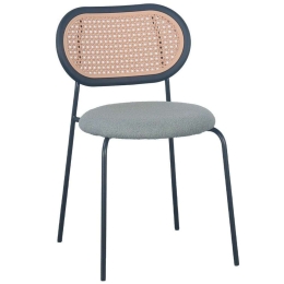 Καρέκλα Vintage 03-1060 47x55x76cm Black-Mint Μέταλλο,Ύφασμα