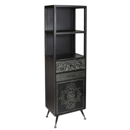Ραφιέρα SAZ214 Black 48x35x169cm Espiel Mdf,Μέταλλο