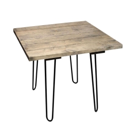 Τραπέζι AST543 Brown-Black 85x85x75cm Espiel Μέταλλο,Ξύλο