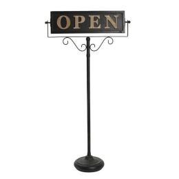 Διακοσμητική Ταμπέλα OPEN/CLOSE GAD124 Μαύρη 110x57,5x22cm Espiel Μέταλλο