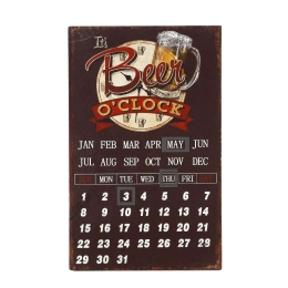 Ημερολόγιο Beer O'Clock LOG414 Καφέ 40x25cm Espiel Ξύλο