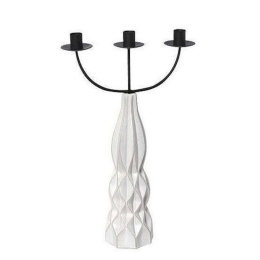 Κηροπήγιο 3 Θέσεων GIO108K2 Λευκό Ματ 35,8x25x9,3cm Espiel Κεραμικό