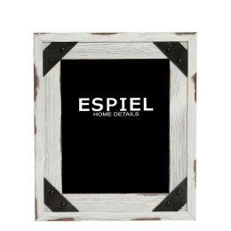 Κορνίζα 10x15cm SOF114 Λευκό 23x18x1,5cm Espiel Μέταλλο,Ξύλο