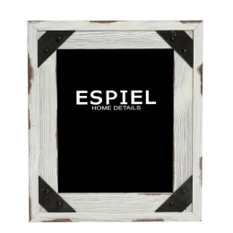 Κορνίζα 13x18cm SOF115 Λευκό 26x21x1,5cm Espiel Μέταλλο,Ξύλο