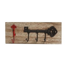 Κρεμάστρα Κλειδί KLI108K4 Κόκκινο-Μαύρο 15x40x6,5cm Espiel Ξύλο