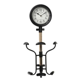 Ρολόι-Κρεμάστρα GAD116 Καφέ-Μαύρο 71x33,5x23,5cm Espiel Μέταλλο,Ξύλο