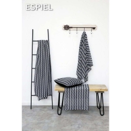 Τραπεζομάντηλο HEM111 White-Black Espiel 140X180 Μαλλί-Πολυέστερ