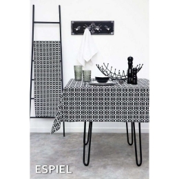 Τραπεζομάντηλο TEX201 Λευκό-BLACK Espiel 120X120 100% Βαμβάκι