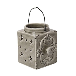 Φανάρι Με Σκάλισμα HEG111K2 Μπεζ 10,5x11x9,5cm Espiel Κεραμικό