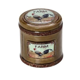 Διακοσμητικό Δοχείο Με Καπάκι CER627 Λαδί 13,8X13X13Cm Espiel Κεραμικό