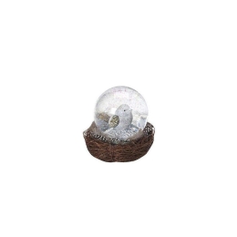 Διακοσμητική Γυάλα Με Πουλάκι 6,5cm Brown-Clear MT906K4 Espiel Γυαλί