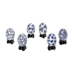 Διακοσμητικό Αυγό Assort   7cm Blue FEG306K6 Espiel Σετ 6τμχ Πορσελάνη
