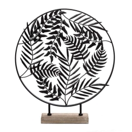 Διακοσμητικό Επιτραπέζιο Μαύρα Φύλλα 51cm Black ICY134 Espiel Μέταλλο