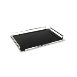 Δίσκος Διακοσμητικός MR15520 41x31x5cm Black Espiel Μέταλλο,Γυαλί
