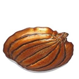 Πιατέλα Διακοσμητική Pumpkin AD1707 32,5x32,5x3cm Orange-Silver Espiel Γυαλί