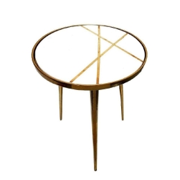 Τραπεζάκι Σαλονιού Βοηθητικό DUG217 35,5x35,5x50,5cm Gold-White Espiel Μάρμαρο,Αλουμίνιο