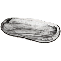 Πιατέλα Atlas Οβάλ Alabaster Hor1028K6 35Χ19cm Black Espiel Γυαλί