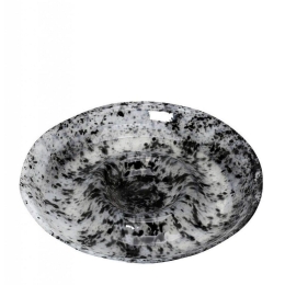 Πιατέλα Atlas Στρόγγυλη Alabaster Hor1635K4 Φ37,5cm White-Grey Espiel Γυαλί