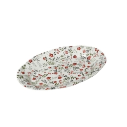 Πιατέλα Blossom Οβάλ Rpl208K6 22Χ14cm White-Red Espiel Κεραμικό