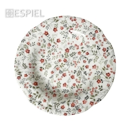 Πιάτο Blossom Βαθύ Rpl202K6 Φ24cm White-Red Espiel Κεραμικό