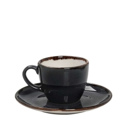 Φλυτζάνι Πορσελάνινο με Πιατάκι Terra TLG112K6 90ml Grey Espiel Πορσελάνη