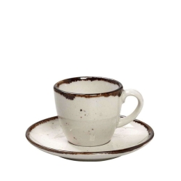 Φλυτζάνι Πορσελάνινο με Πιατάκι Terra TLK112K6 90ml Cream Espiel Πορσελάνη