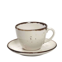Φλυτζάνι Πορσελάνινο με Πιατάκι Terra Jumbo TLK110K6 350ml Cream Espiel Πορσελάνη