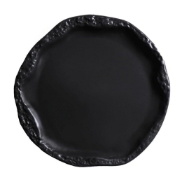 Πιάτο Στρογγυλό Ρηχό Volcano Σετ 4 τμχ Qab102K4 Φ27cm Black Espiel Πορσελάνη