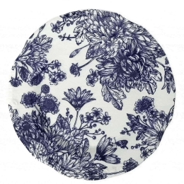 Πιατέλα Κεραμική English Blue Στρόγγυλο Rpn209K2 Φ33cm White-Blue Espiel Κεραμικό