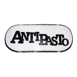 Πιάτο Οβάλ Antipasto Ad304 Ρηχό 32X14c White-Black Espiel Πορσελάνη