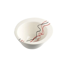 Σαλατιέρα Ασύμμετρη Πορσελάνινη Boh323 Φ20cm Red Black Espiel Small Πορσελάνη
