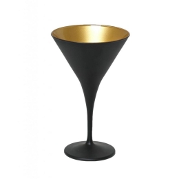 Ποτήρι Martini Κωνικό Maya Mat Σετ 6 τμχ  Rab103K6 5Χ17 5cm Black-Gold Espiel Γυαλί