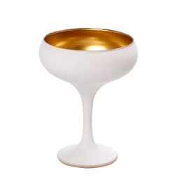 Ποτήρι Σαμπάνιας Maya Coupe 9 Rab315K6 5Χ13 2cm White-Gold Espiel Γυαλί