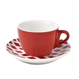 Φλυτζάνι Καπουτσίνο Ρόμβοι (Σετ 6τμχ) Sbd743 Red Espiel Πορσελάνη
